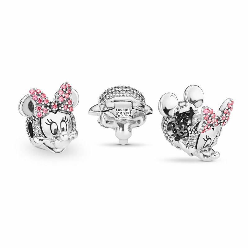 Pandora Australia Disney Shimmering Minnie Portrait Clip Charm - Sterling Silver | RFUQZV425